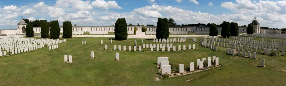 Panoramic view of Tyne Cot. Stock-Fotos
