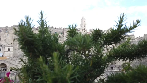 Panoramic view of typical stones Sassi di Matera Stock Footage 135479512
