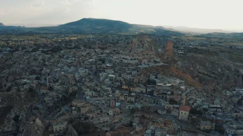 Panoramic view of Uchisar Castle in Cappadocia, Turkey 4K Video stock 220433113