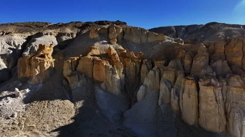 Panoramic View of Unique Clay Pillars in Zhada Xiayi Gully Earth Forest China 動画素材 346737684