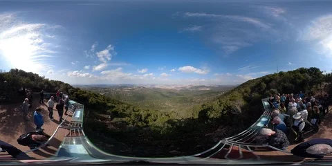 Panoramic view of the upper Galilee and the border of Israel with Lebanon 360VR 스톡 동영상 98488536