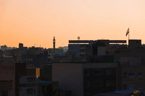Panoramic view of urban development in Qom, Iran 写真素材