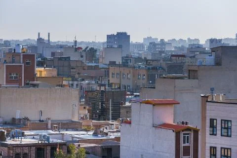 Panoramic view of urban development in Qom, Iran, residential areas Fotos de archivo
