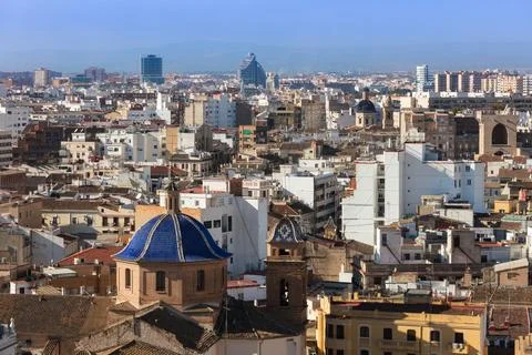 Panoramic view of Valencia, Spain Stock Photos