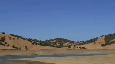 Panoramic View of the Valley with Lake Stock Footage 41295155
