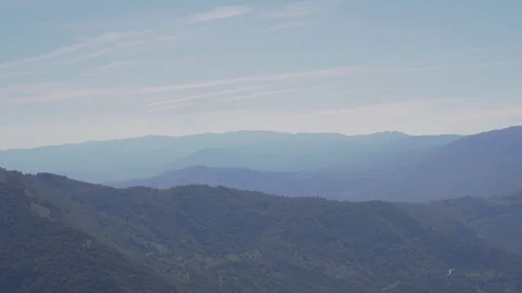 Panoramic view of valley mountain peak on the background in the Montenegro Stock Footage 123002737