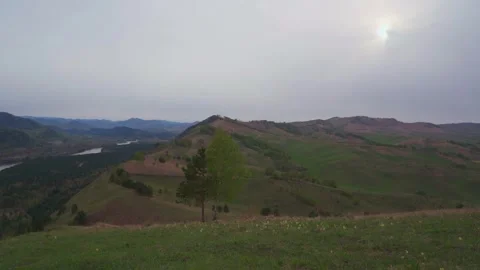 Panoramic view of the valley of the mountain river. Stock Footage 314667887