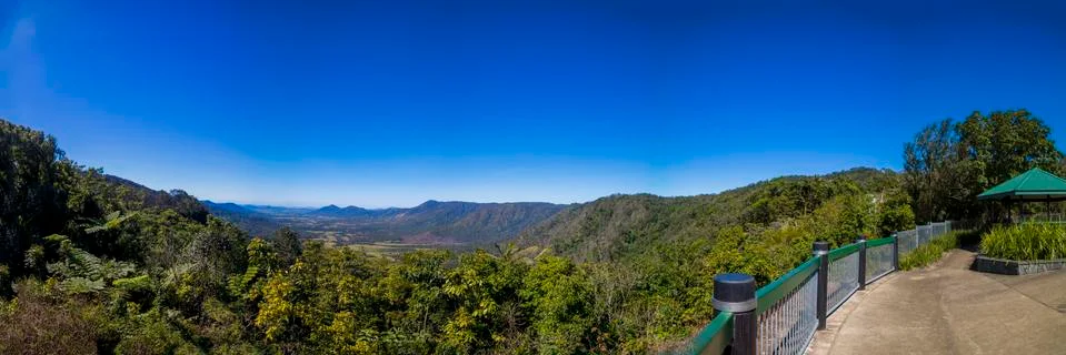 Panoramic view of a valley Stock Photos