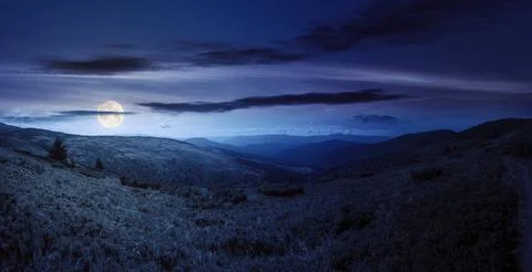 Panoramic view in to valley Stock Photos