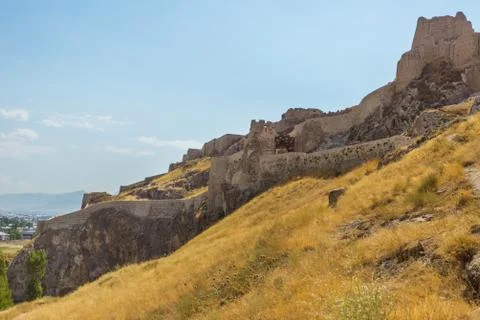 Panoramic view of the Van Castle in Van city, Eastern Turkey Foto stock