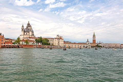Panoramic view on Venice from lagoon during daytime Stock-Fotos