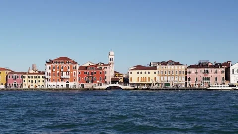 Panoramic view of Venice from a sailing boat. Stock Footage 153529174