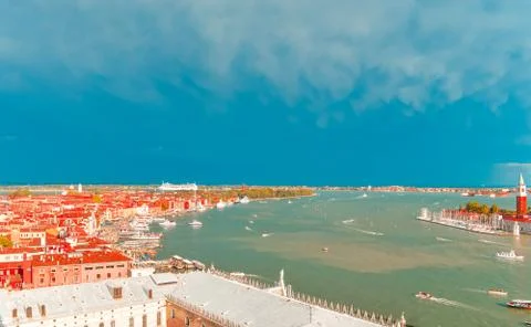 Panoramic View of Venice from St Mark's Campanile 写真素材