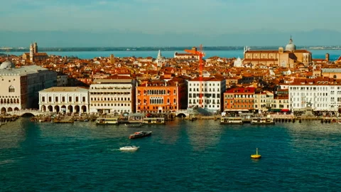 Panoramic View of Venice, Veneto, Italy Stock Footage 295834689
