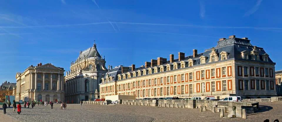 Panoramic view of versailles Stock Photos