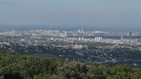 Panoramic view of Vienna and city center Stock Footage 330717895