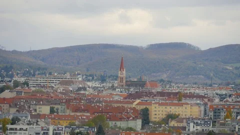 Panoramic view to Vienna, Austria Stock Footage 94143207