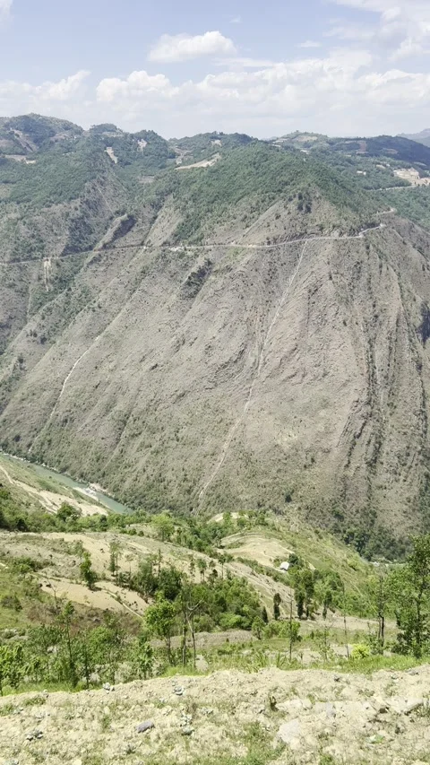 Panoramic View from Vietnam Border Overlooking China and Nho Que River Video stock 310748996