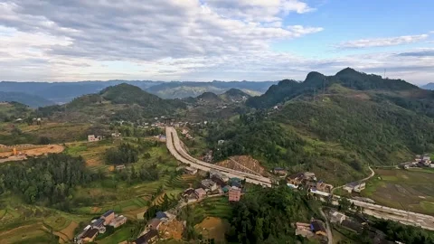 Panoramic view of Vietnam's mountains at the border with China 動画素材 240880996