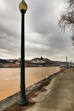 Panoramic view of Vila Nova de Gaia town in Portugal Stock Photos