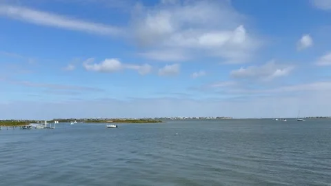 Panoramic view of Vilano point and Saint Augustine Inlet. St Augustine, Florida Stock Footage 332501760