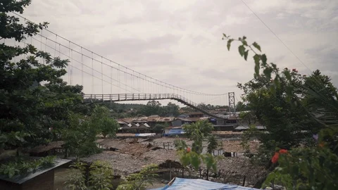 Panoramic view of a village in the middle of the Sumatran jungle. Stock Footage 126658151