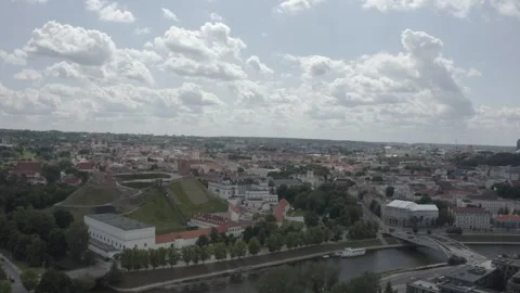 Panoramic view of Vilnius old town Stock Footage 250627269