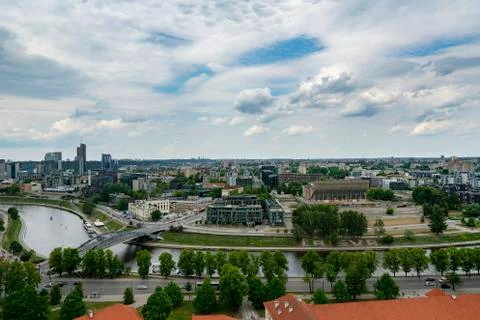 The panoramic view of Vilnius Stock Photos