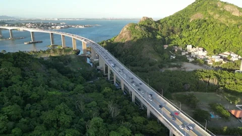 Panoramic View Of Vitoria And Vila Velha Bay, In The State Of Espirito Stock Footage 262007902