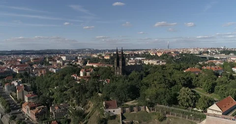 Panoramic view on Vysehrad and Prague 動画素材 128670056