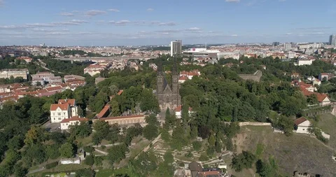 Panoramic view on Vysehrad castle and the surroundings 動画素材 128670186