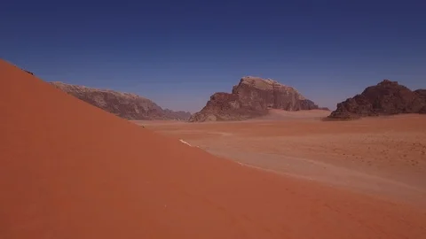 Panoramic view of Wadi Ram and sand dunes. Jordan. DJI-0518-02 스톡 동영상 102500211