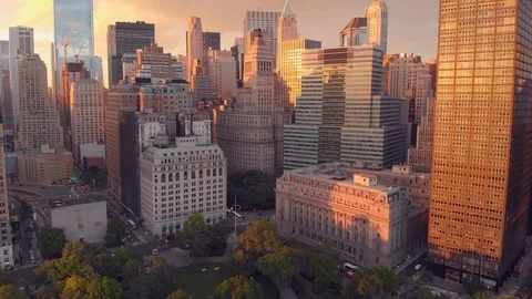 Panoramic view of Wall street of New York 動画素材 93240897