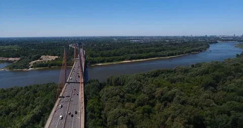 Panoramic View Of Warsaw From Far Away. Aerial Shot Stock Footage 90602168