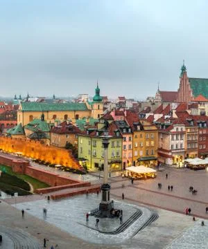 Panoramic view of Warsaw Stock Photos