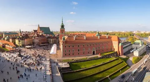 Panoramic view of Warsaw Stock Photos