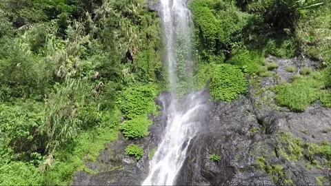 Panoramic View Of The Waterfall, Mountain Forest, Banaue, Luzon, Philippines Stock Footage 236406635