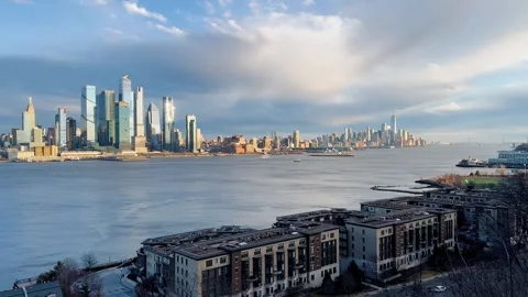 Panoramic view from Weehawken, NJ Stock Footage 312528819