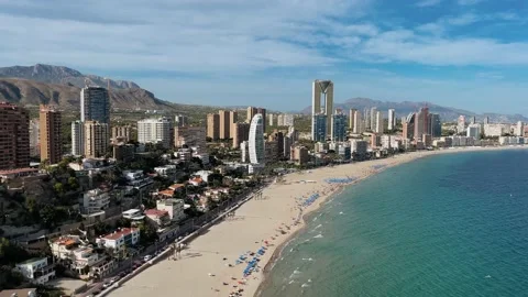 Panoramic view on west part of Benidorm Spain 2022 Stock Footage 221258555