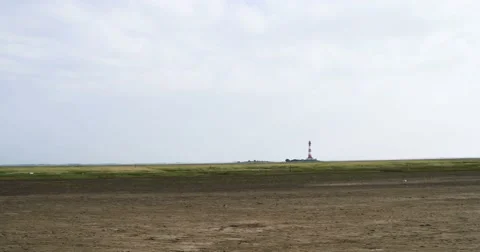 Panoramic view of Westerhever in Germany Stock Footage 68491400