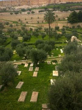 Panoramic view on the Western Wall, the ancient limestone wall in the Old City Stock Photos