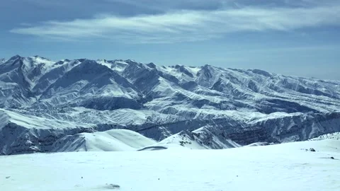 Panoramic View of White and Snowy Swiss Alps Stock Footage 239178784