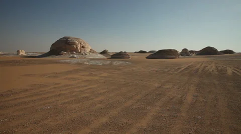 Panoramic view, White Desert, Egypt Stock Footage 35834646
