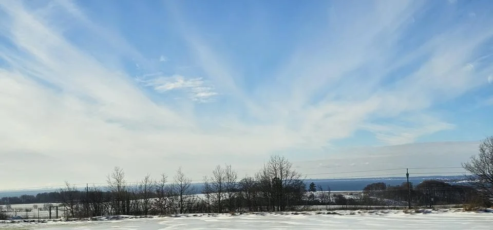 A panoramic view of wilderness in winter 스톡 사진