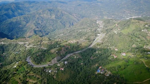 Panoramic View of Winding Mountain Roads with Scenic Landscape Stock Footage 316793746