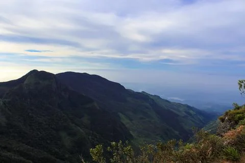 Panoramic View From Worlds End In Horton Plains National Park, Sri Lanka Stock Photos