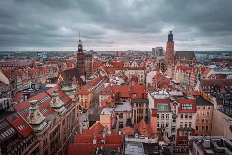 A panoramic view of Wroclaw Foto stock