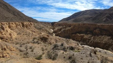 Panoramic view of Yellow river and Ocre canyon camera panning landscape 스톡 동영상 103406065