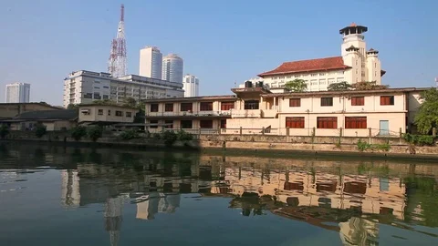 Panoramic view on Young men's Buddhist association, skyscrapers of World Trade Stock Footage 83628382