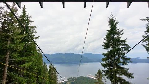 Panoramic View from ZipRider Summit at Icy Strait Point Alaska Stock Photos